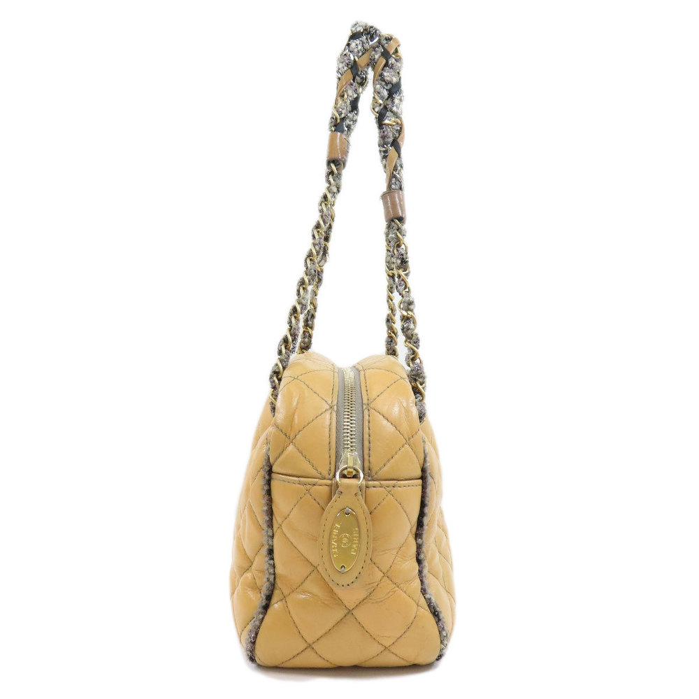 Chanel Chain Bag Matelasse Gold Metal Fittings Tote Bag Calf Brown - Picture 3 of 9